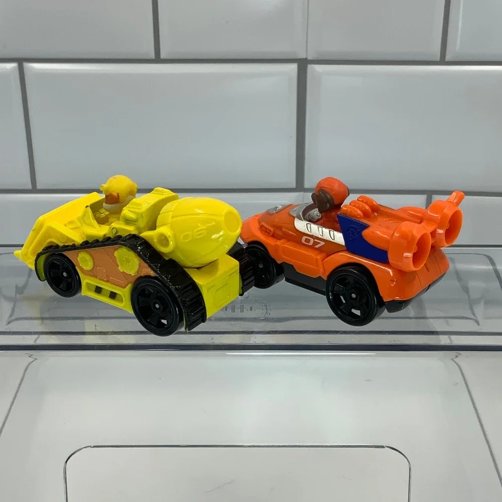 Spin Master Paw Patrol True Metal Rubble Zuma Diecast Yellow Orange 3in Set